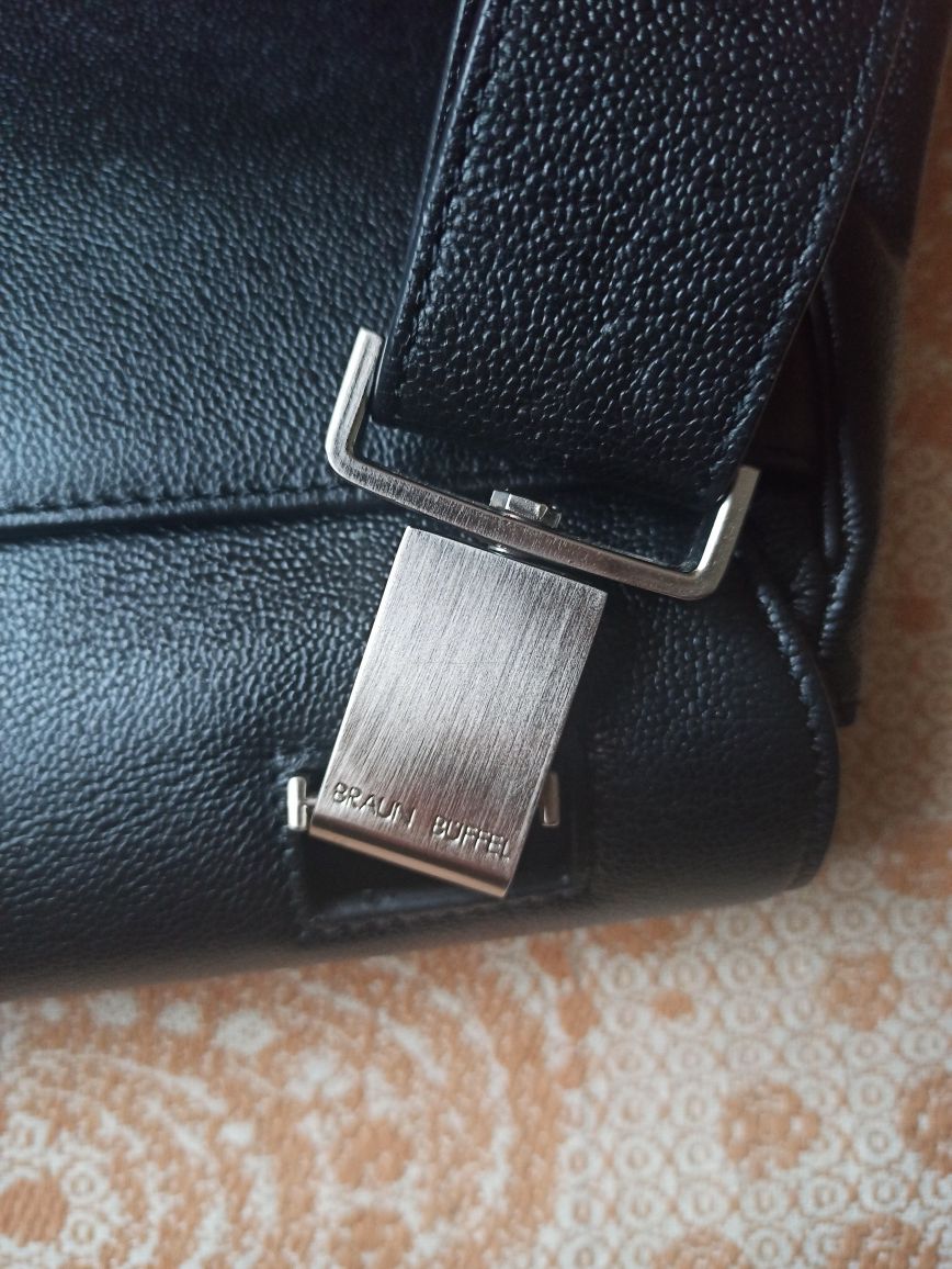 Кожаная сумка Braun Buffel унисекс мужская большая мессенджер портфель