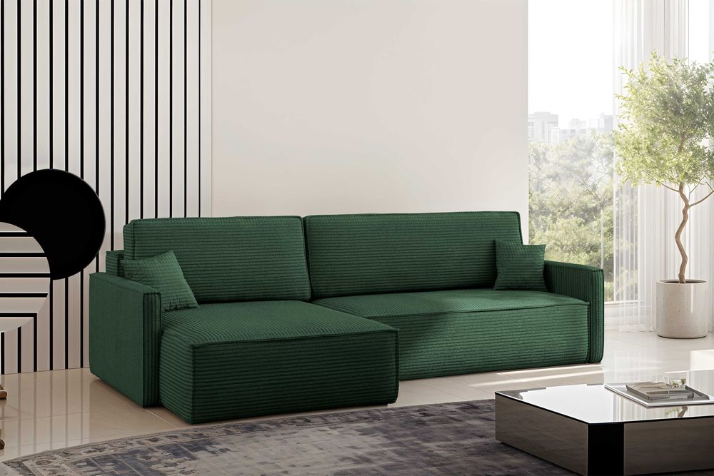 Narożnik rogówka Karlos L poso z funkcją spania dostawa gratis