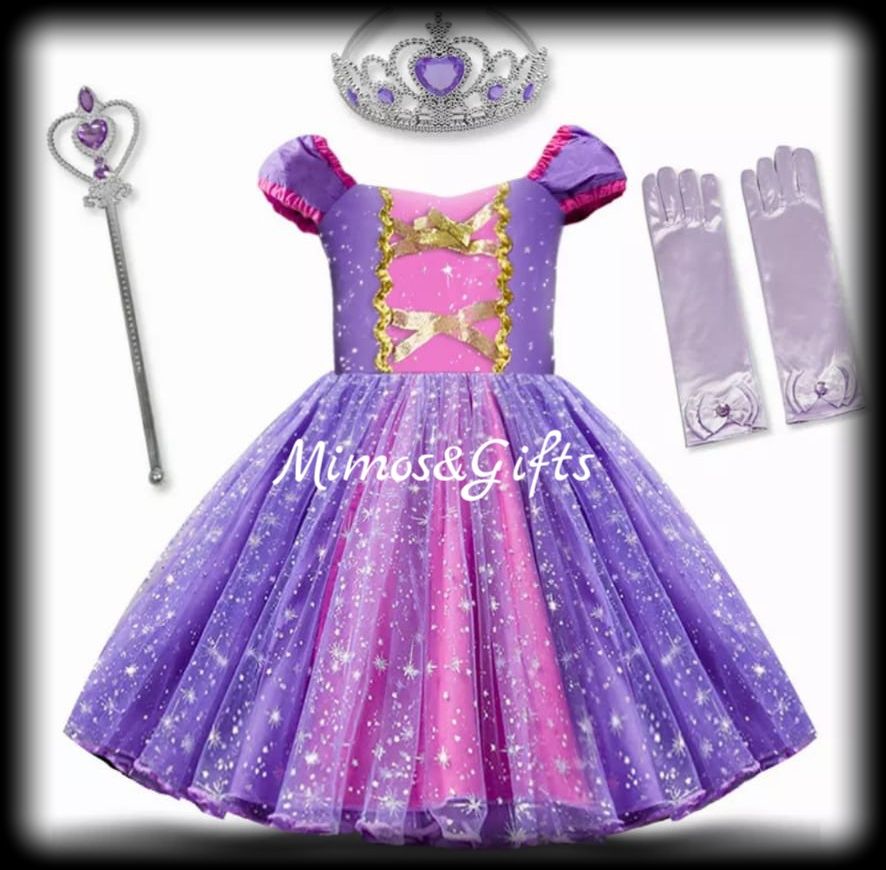 Vestido de Princesa com acessórios