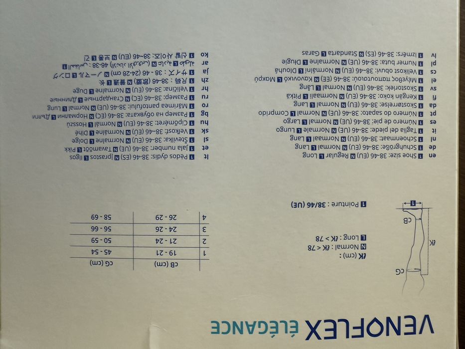 Ponczochy uciskowe THUASNE VENOFLEX ELEGANCE 20-36mmHg CZARNE 3L