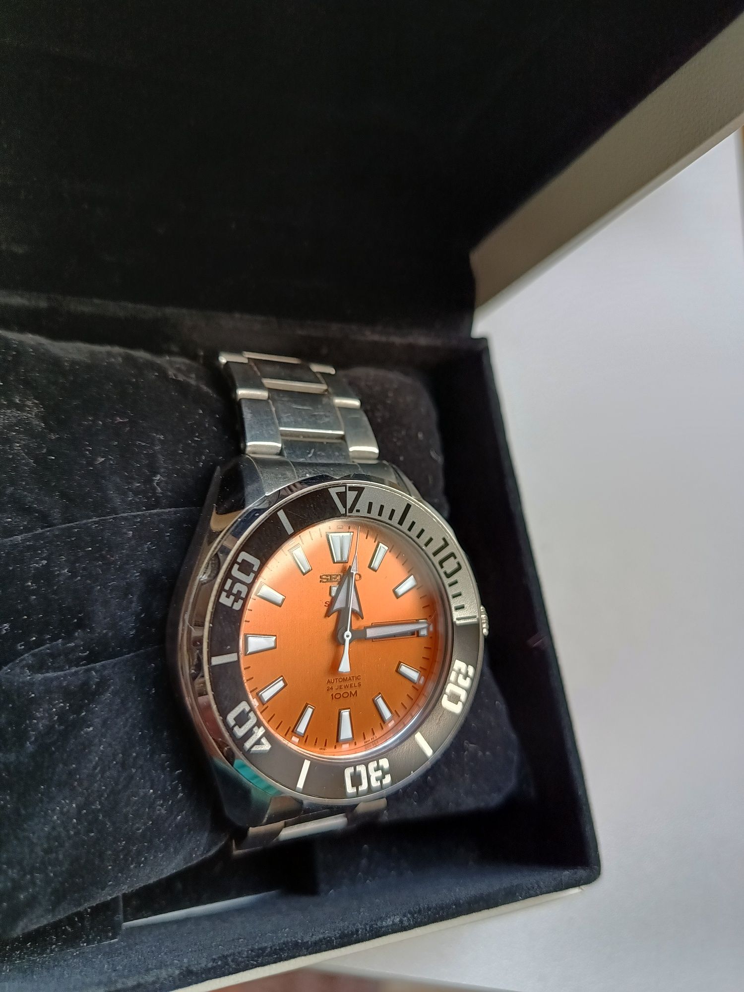 Zegarek Seiko automatyczny pomaranczowy