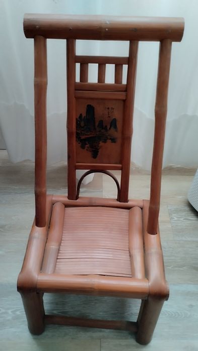 Cadeira criança tradicional bambu chinesa com pintura