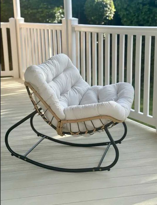 Luksusowe Krzesło bujane Super wygodne idealne do salonu tarasu ogrodu