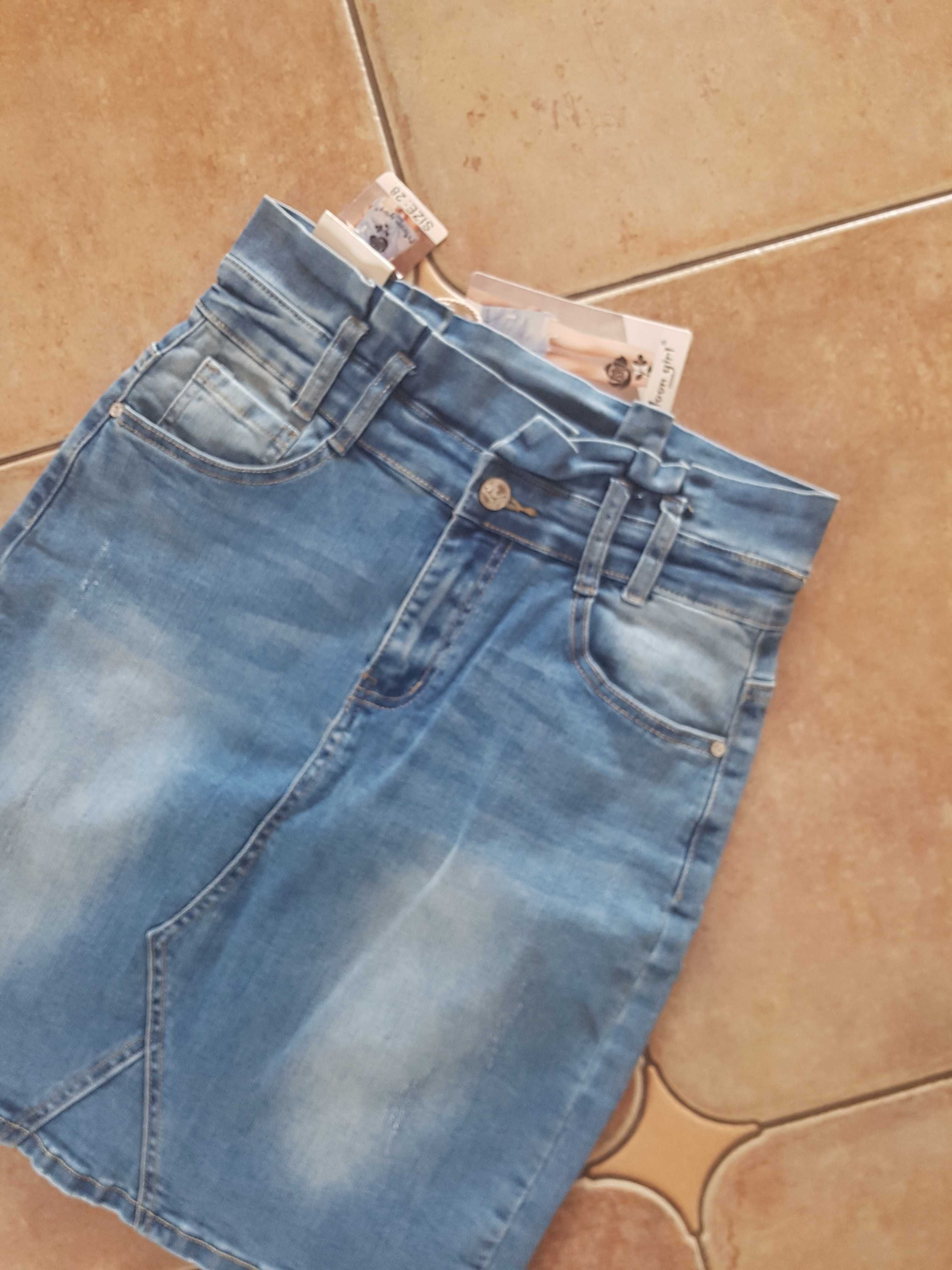 Spódnica jeansowa wyższy stan 28 S S/M 36/38