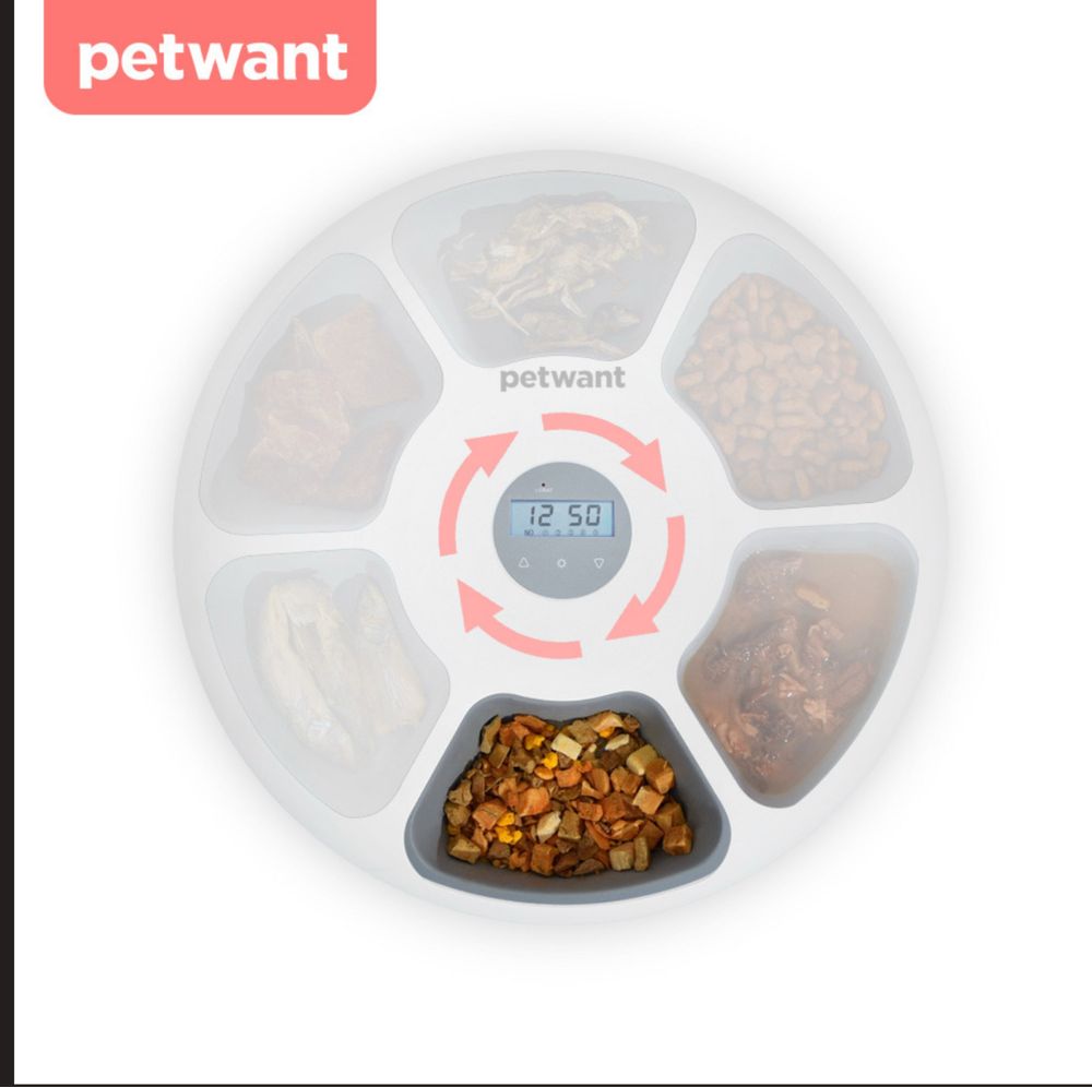 Автоматическая кормушка для дома PetWant F6 - LCD для котов и собак