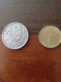 Moedas 1 escudo e 2 escudos e 50 centavos