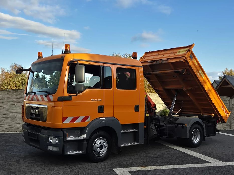 MAN TGL 12.220  HDS MeillerKipper Doka 6osobowy  Wywrotka 220KM Palfinger Klimatyzacja Blokada Mostu