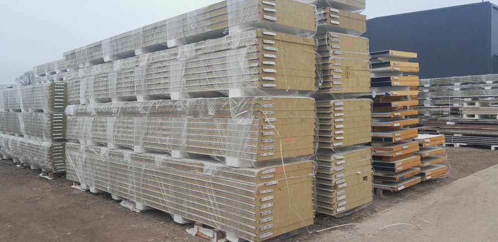 Płyta warstwowa 120mm WEŁNA P.POŻ II gat, NOWA biała/biała