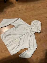 rozpinana bluza z kapturem oversize biała
