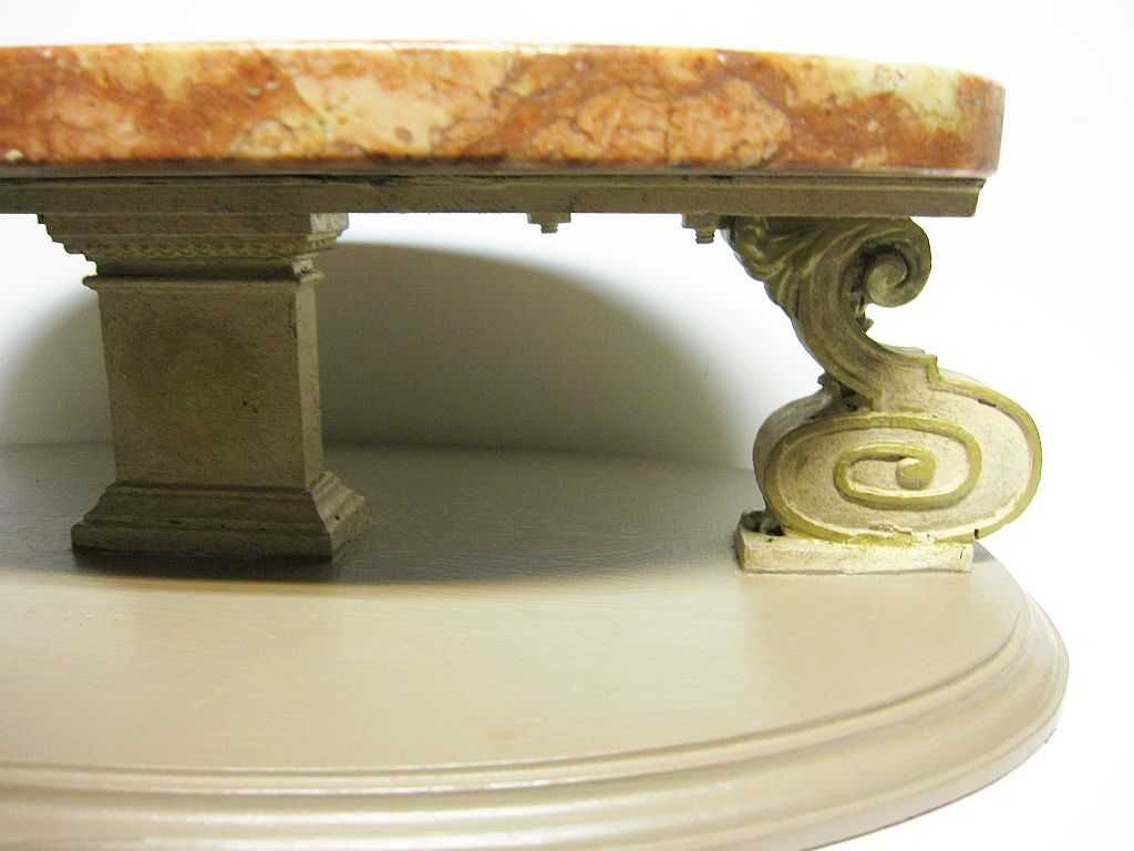 antigo pedestal - base - suporte em madeira e mármore