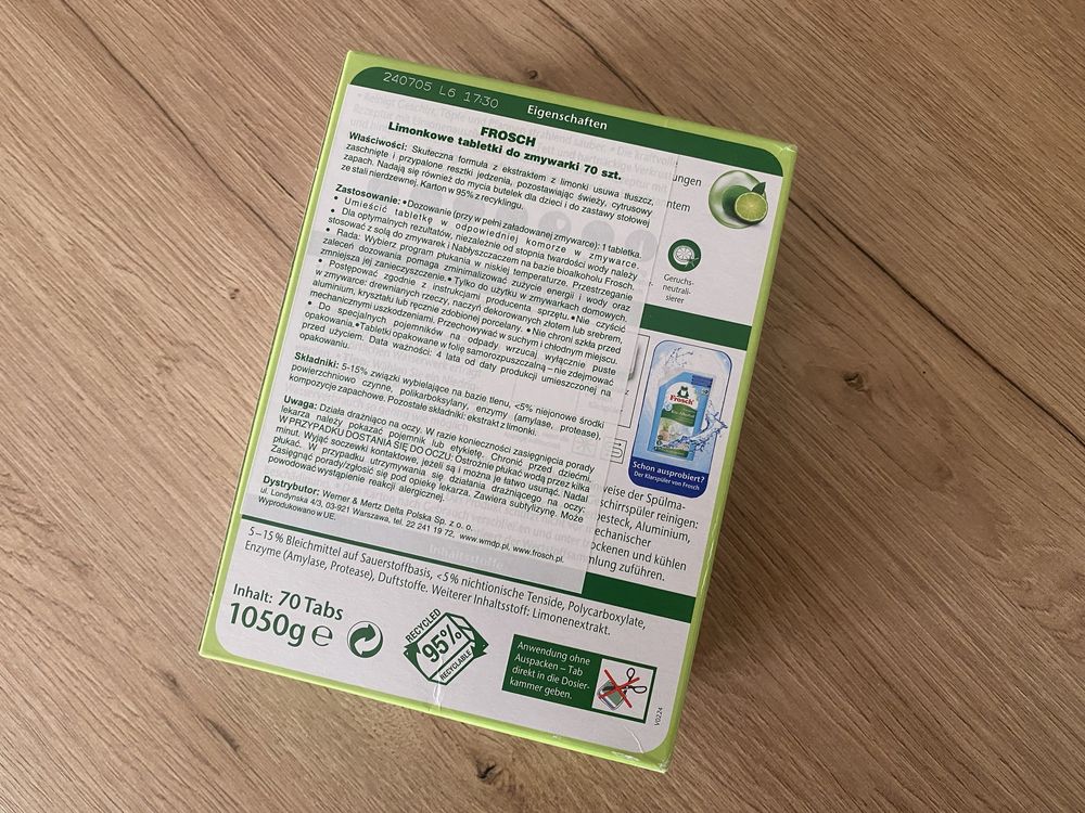 Frosch kapsułki do zmywarki 2 opakowania NOWE tabletki limonka