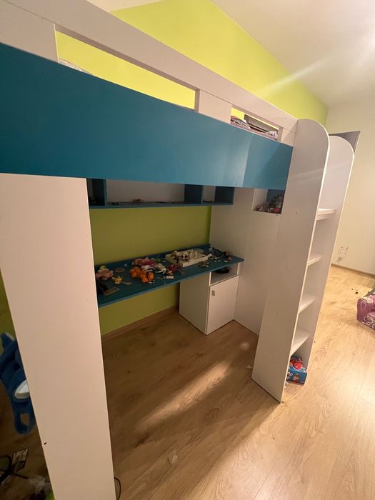 Łóżko piętrowe mobi z biurkiem i drabinką