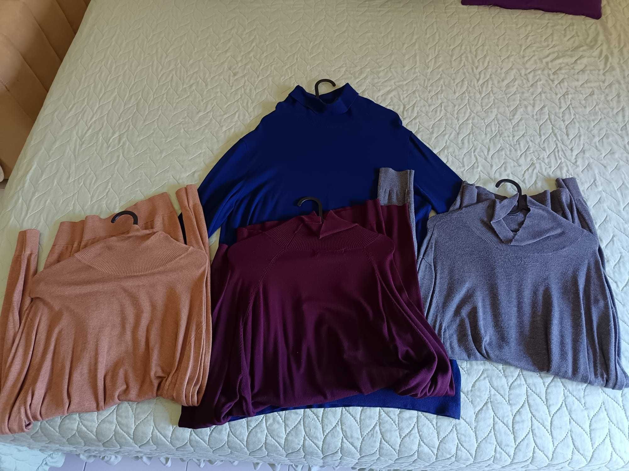 04 Camisolas de gola alta em malha fina (Tam. XXL)