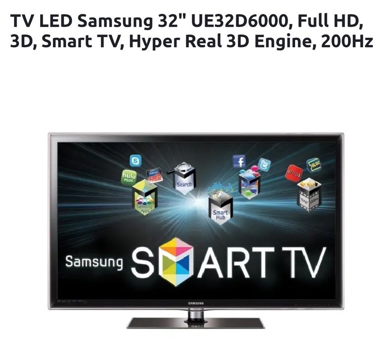 TV LED Samsung 32" UE32D6000, Full HD 3D + Xiaomi TV Box 4K WiFi*120€*