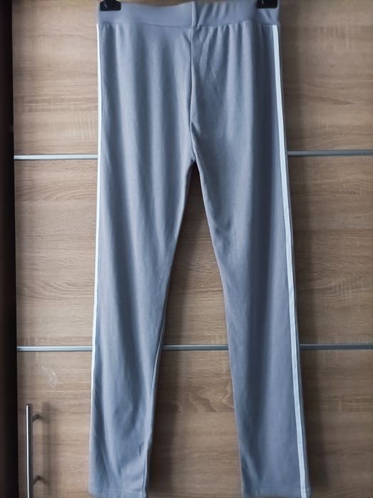 D&A, legginsy, spodnie sportowe z lampasami, 3XL/ 4 XL, szare