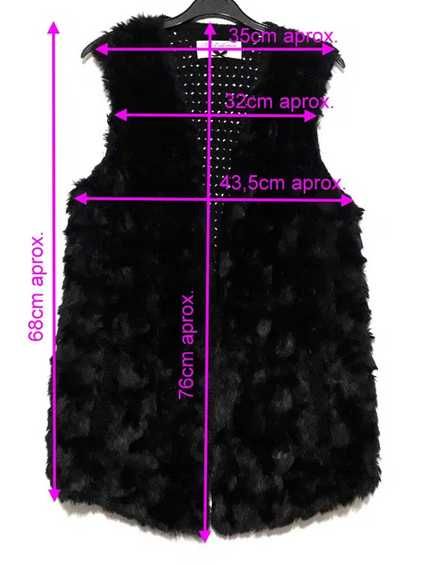 Colete preto de malha/pêlo sintético Stradivarius T: L c/ envio normal