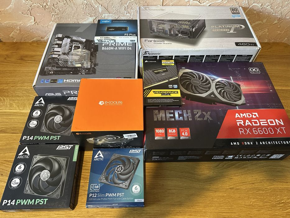 НОВИЙ ігровий ПК i3-12100F B660M RX6600XT 8Gb 32Gb RAM 1TB M2 WIFl6 BT