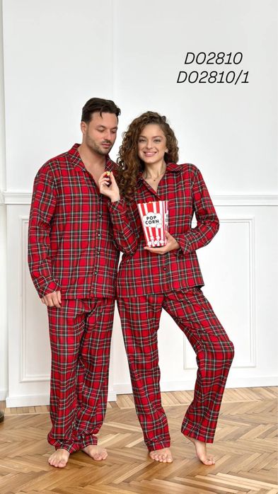 Чоловіча піжама / тепла піжама фланель / парні піжами