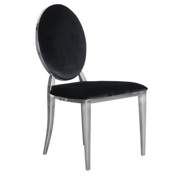 Nowoczesne Krzesło Chromowane FT 83 GLAMOUR czarne
