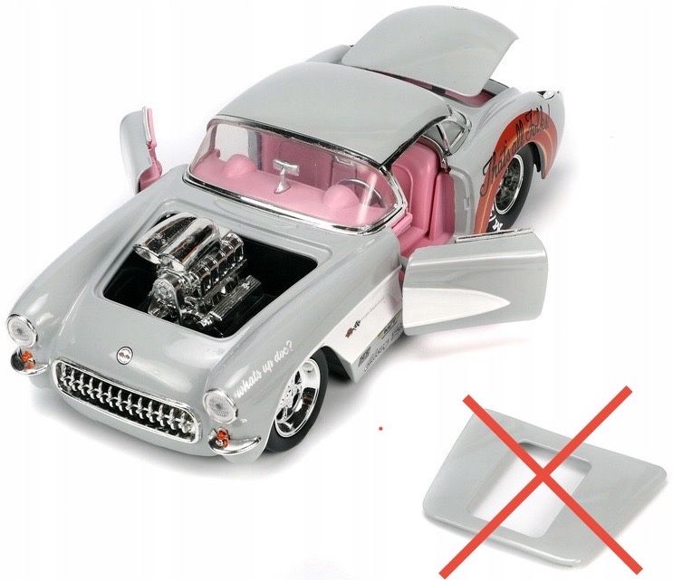 JADA Auto 1957 Chevrolet Corvette Looney Tunes Królik Bugs 1:24