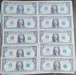 1,2 долар Нові UNC купюри 1,2,5,10,20доларів США Новые доллары 1,2$USD