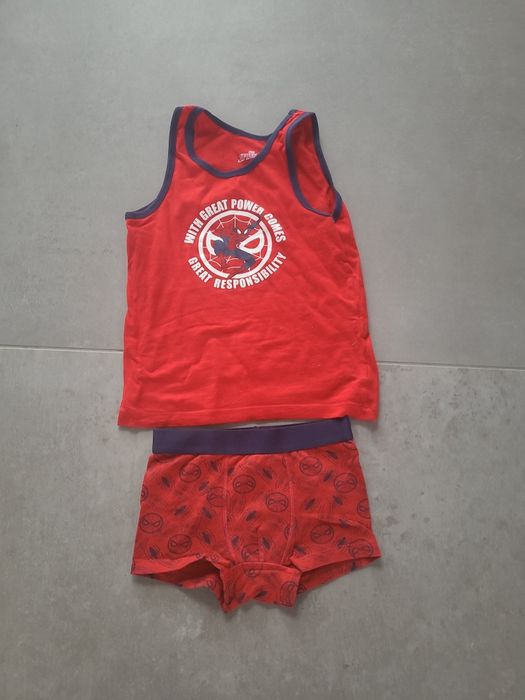 Spiderman komplet bokserki podkoszulek 110 116 marvel