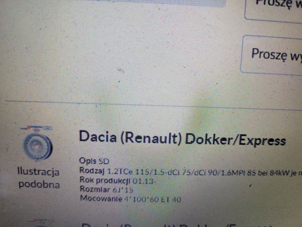 felgi stalowe 15" 4x100 6x15 ET 40 Renault Dacia