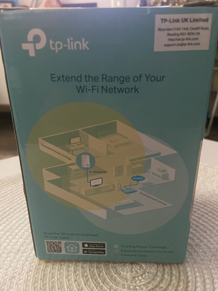 wzmacniacz sygnału WiFi TP-Link WA850RE z gniazdem LAN RJ45