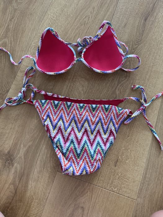 Bikini, stroj kapielowy Calzedonia, trojkat, wielokolorowy