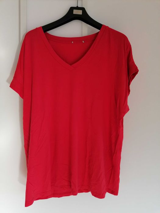 Ulla Popken czerwona bluzka nietoperz r. XXL