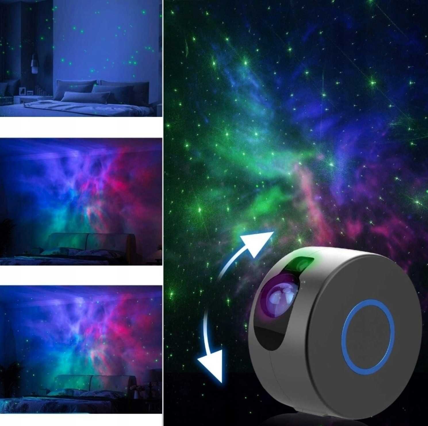Projektor rzutnik gwiazd NEBULA LED lampka nocna bluetooth USB pilot