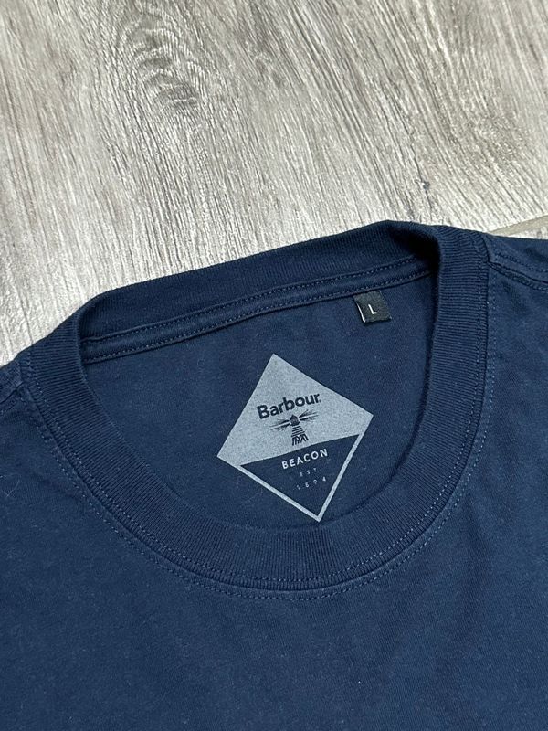 Barbour Beacon Koszulka T-Shirt Męska Slim Fit z Nadrukiem Logowana r.