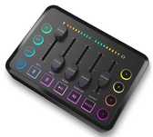 Mixer audio do gier RGB XLR, z mikrofonem i słuchawkami