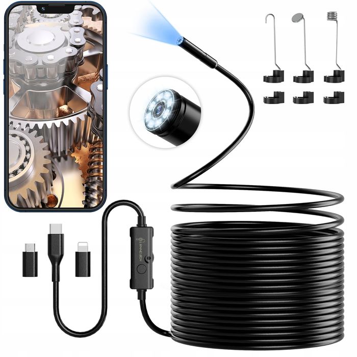 Kamera inspekcyjna Ennovor 1920 HD 10m LED IP67 USB Android iOS