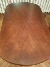 Duża drewniana ława rozkladana do rozmiaru stołu styl retro kolor dąb