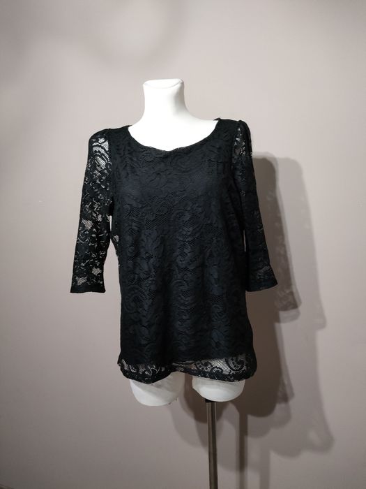 Czarna bluzka koronka xl XXL