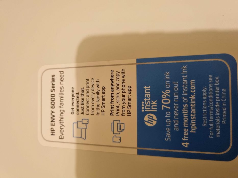 Impressora NOVA HP Envy 6030e (Jato de Tinta - Wi-Fi - Instant