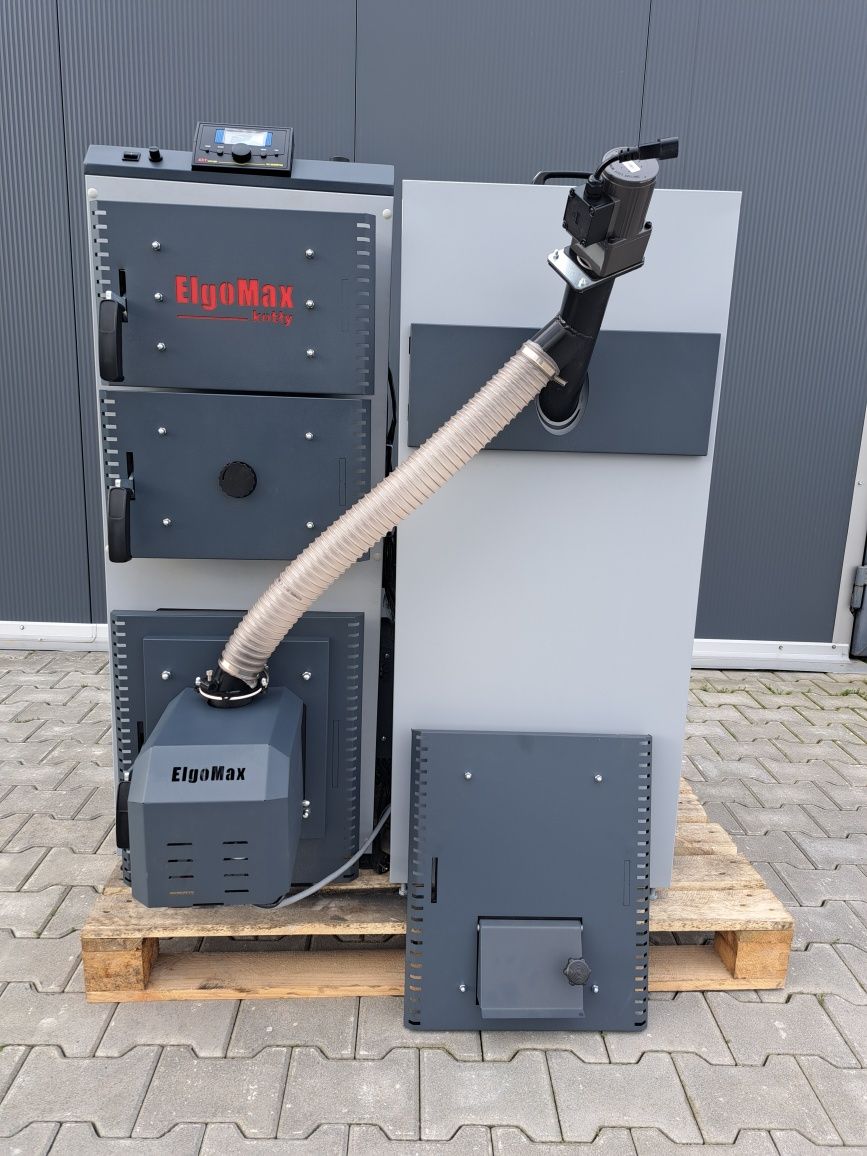 Kocioł piec z podajnikiem na pellet I drewno hybrydowy 24 kW euro5 hit