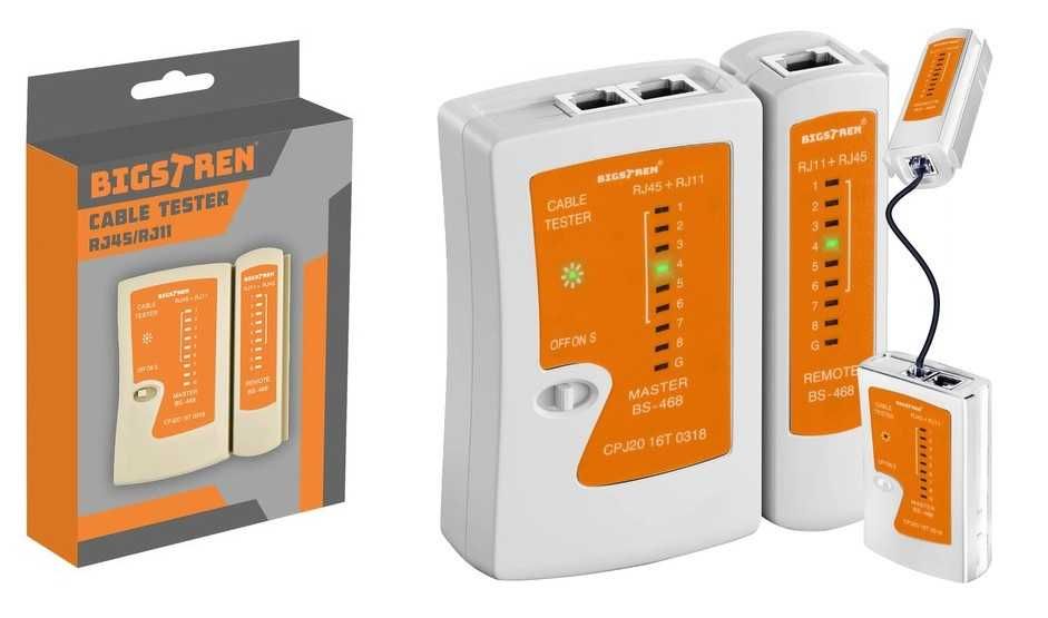 Tester Kabli Sieciowych RJ45 RJ11 Miernik Sieciowy Przewodów LAN