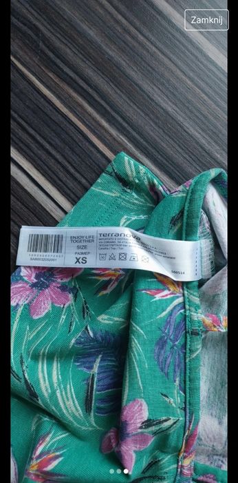 Crop top zielony w kolorowe kwiatki