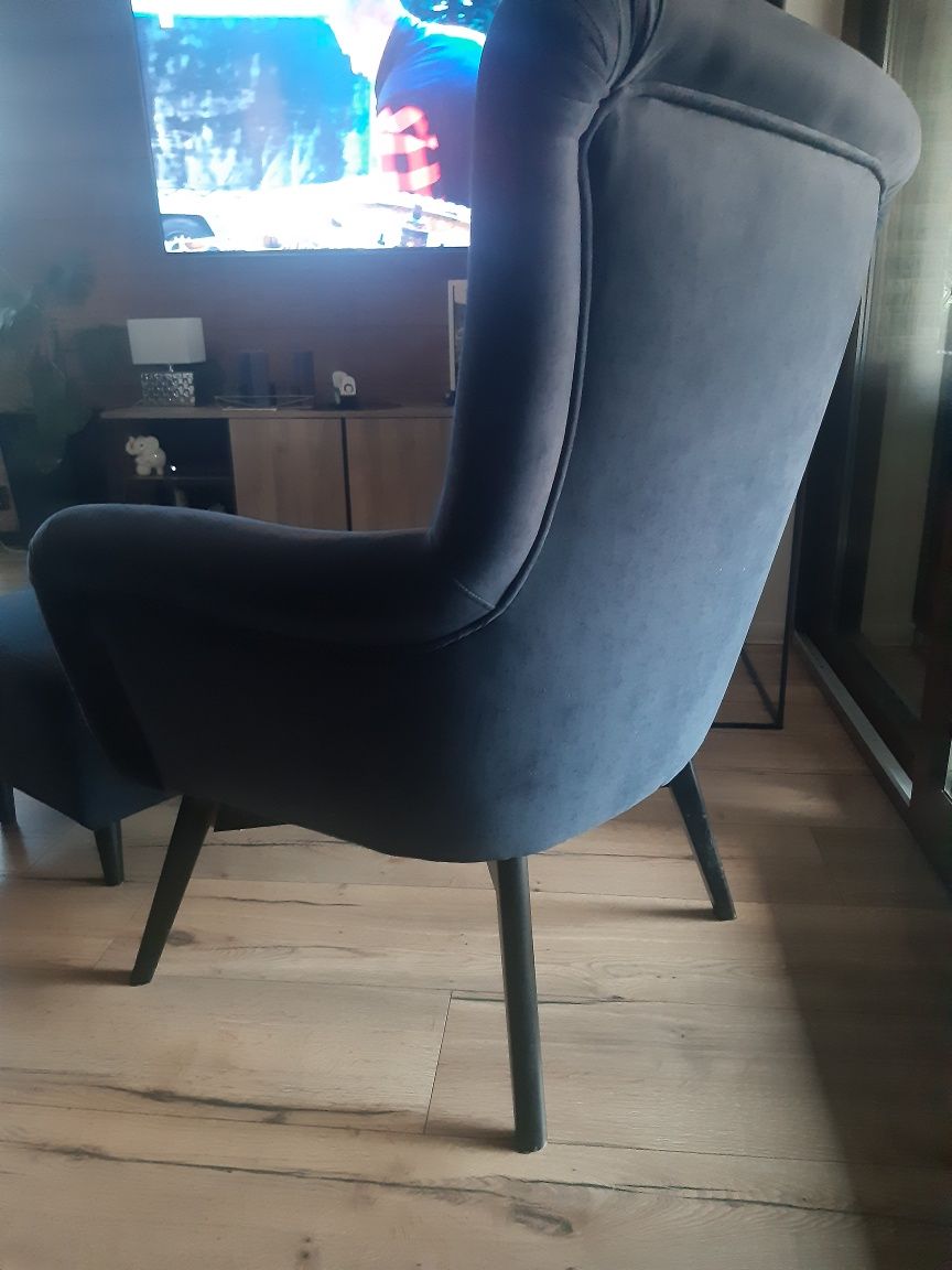 Fotel    uszak   granat
