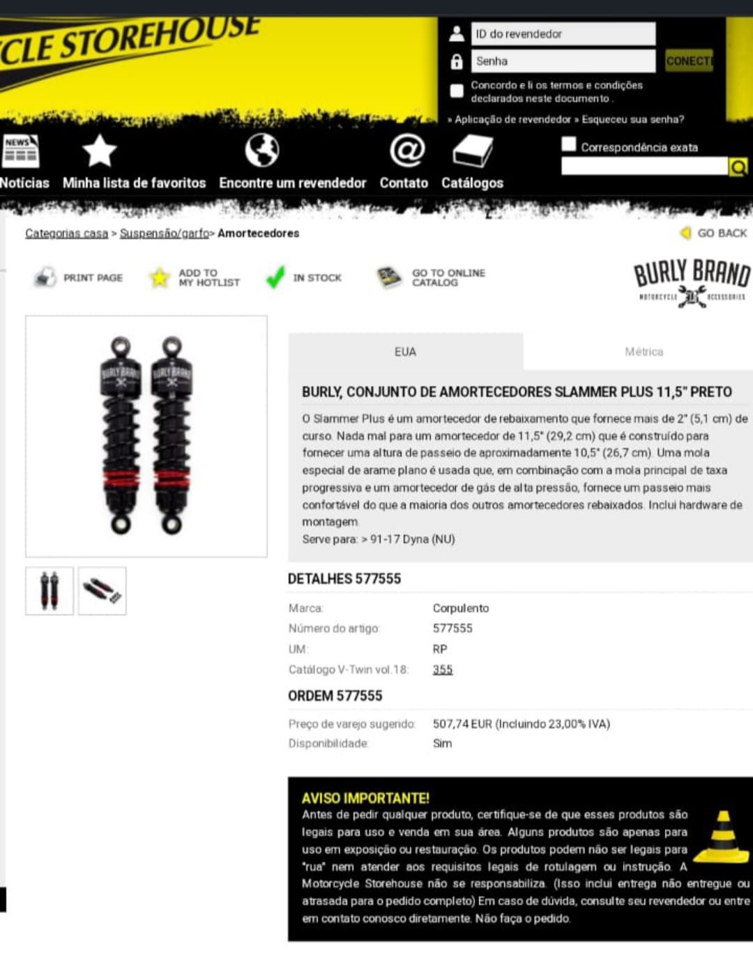 Amortecedores Burly - Harley Davidson