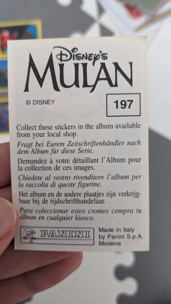 Naklejki Mulan Panini, 12 sztuk