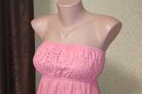 Летний сарафан платье f&f кружево розового цвета хлопок. размер s.