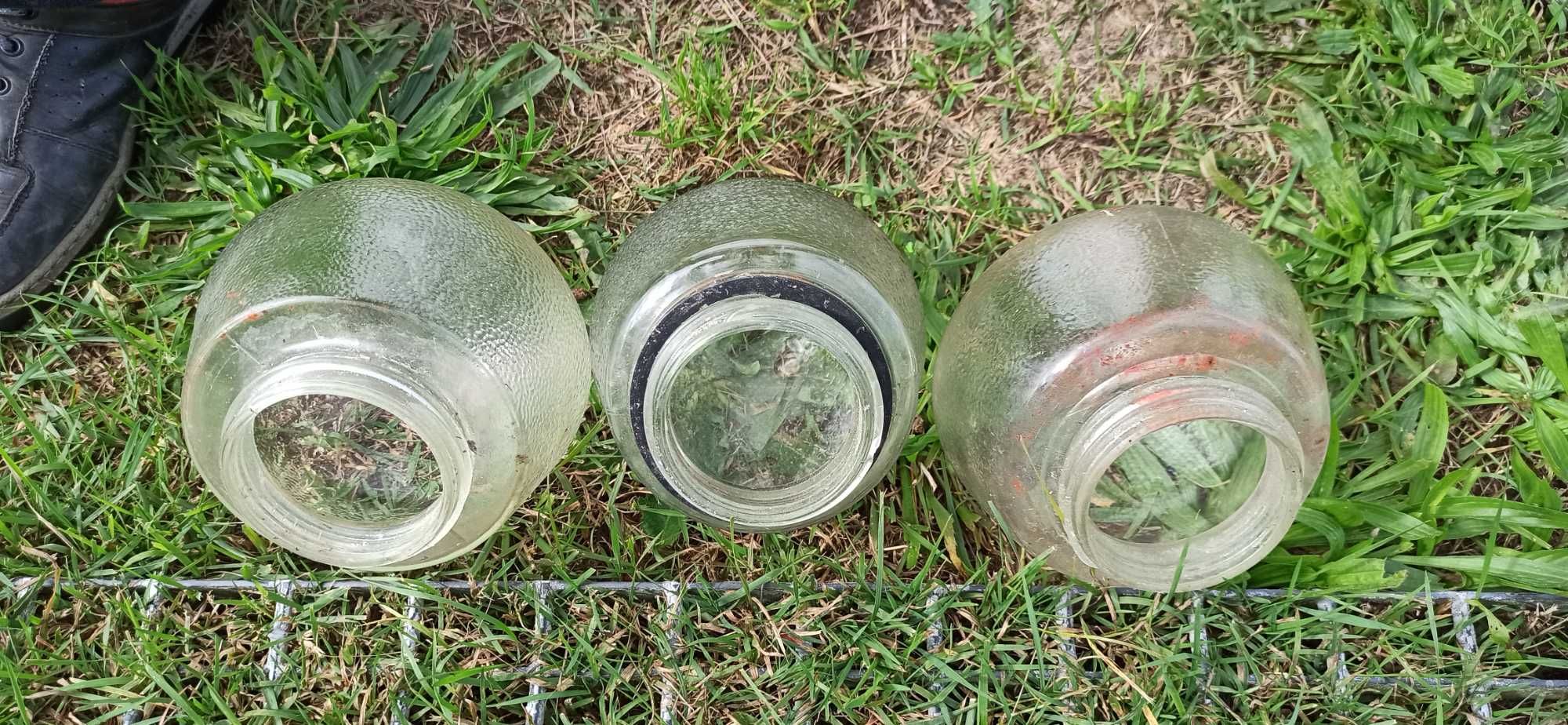 Trzy Klosze szklane do oprawki ceramicznej retro PRL vintage