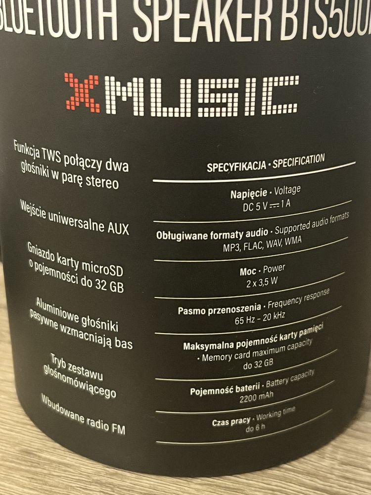 Głośnik przenośny bluetooth z zbudowanym radiem FM XMUSIC Götze Jensen