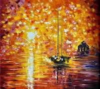 Obraz "Orange fog" Leonid Afremov - oryginał, sygnowany