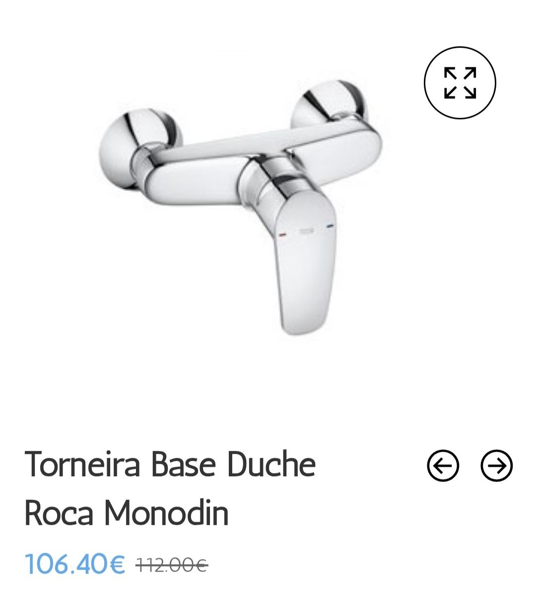 Torneira misturadora monobloco base de duche Roca