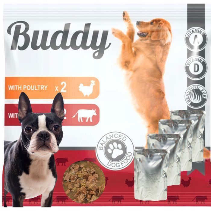 Karma Mokra Dla Psa Buddy Mix Smaków 44X100G  Pełnoporcjowa Dieta