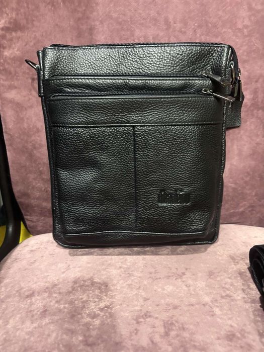 Кожаная мужская барсетка